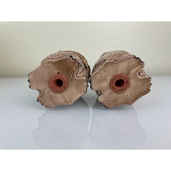 Vintage Sleepy Owl Double Sided Ceramic Salt & Pepper Shakers Large w/ Stoppers - Picture 10 of 12